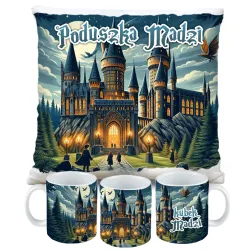 Magiczny zestaw prezentowy Poduszka i Kubek dla czarodzieja do szkoły magii